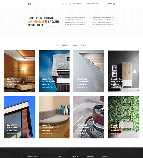 Intro - Architecture & Interior HTML5 Template